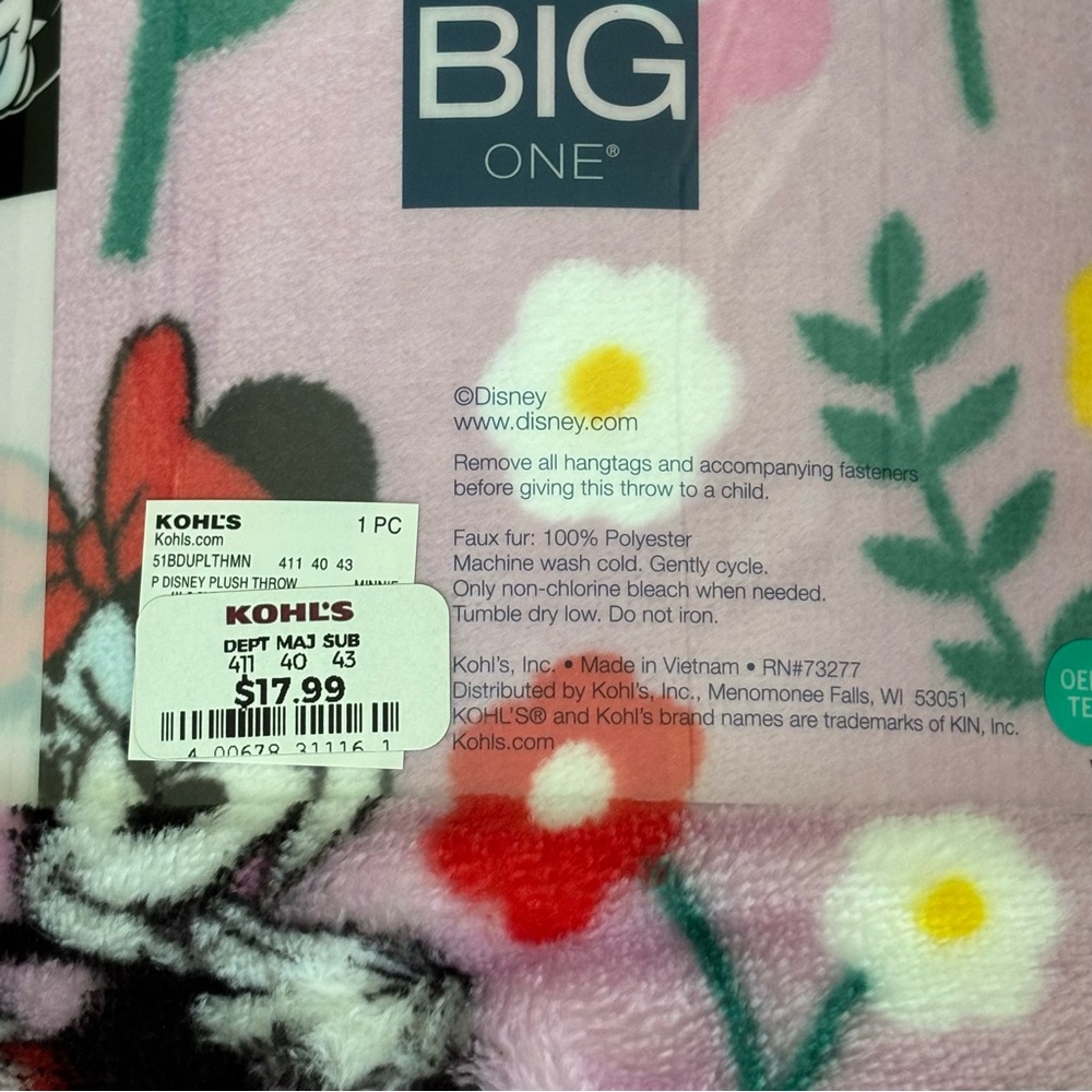 The Big One Plush Disney Minnie Mouse and Daisy Duck Blanket NWT - Picture 5 of 7